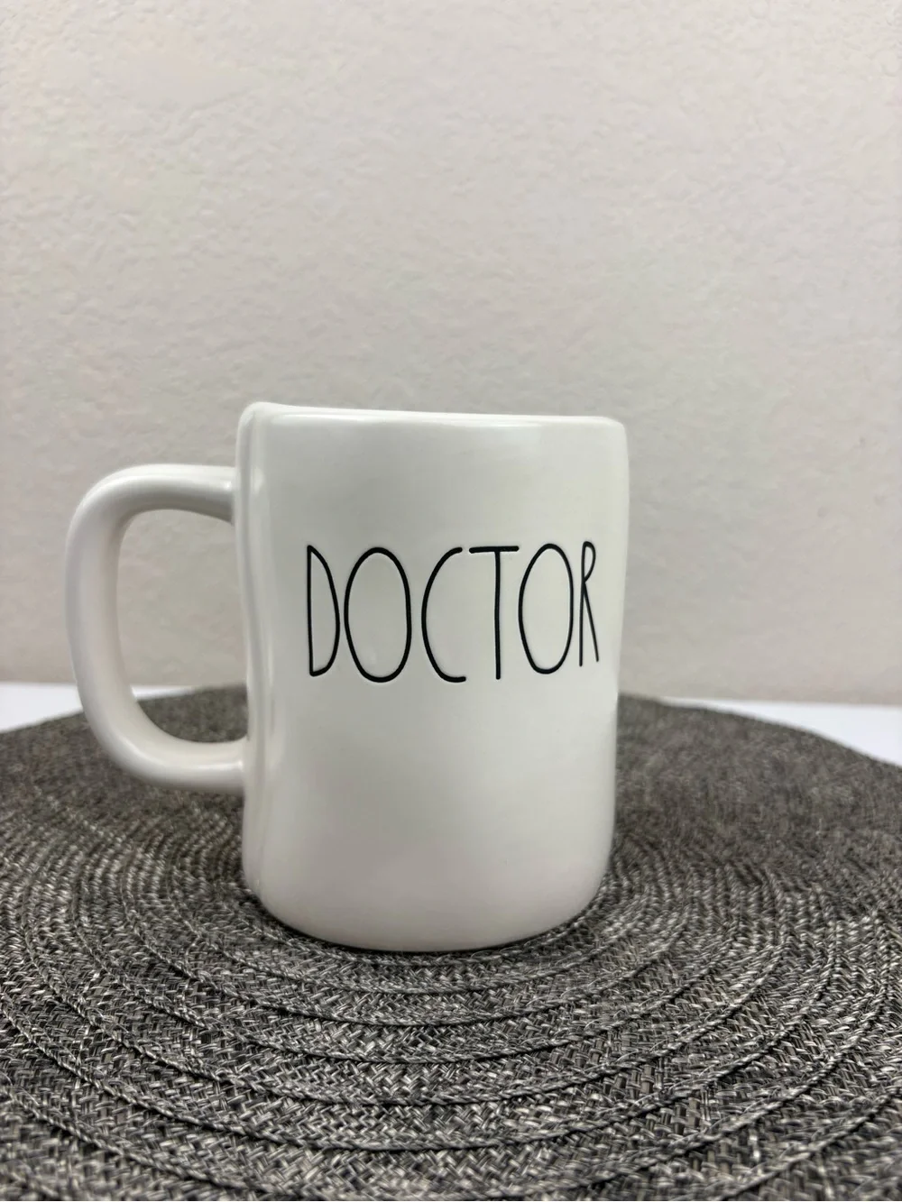 Rae Dunn White Mug Featuring the Words:   “HERO”/“DOCTOR”